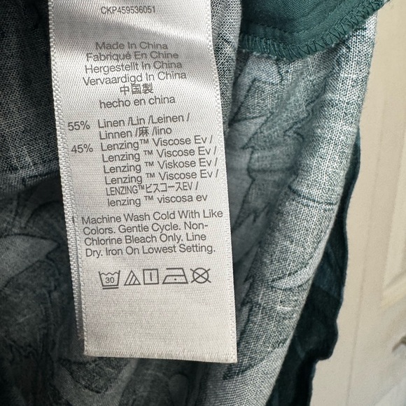 Madewell Teal Linen Floral Shorts - Picture 3 of 4